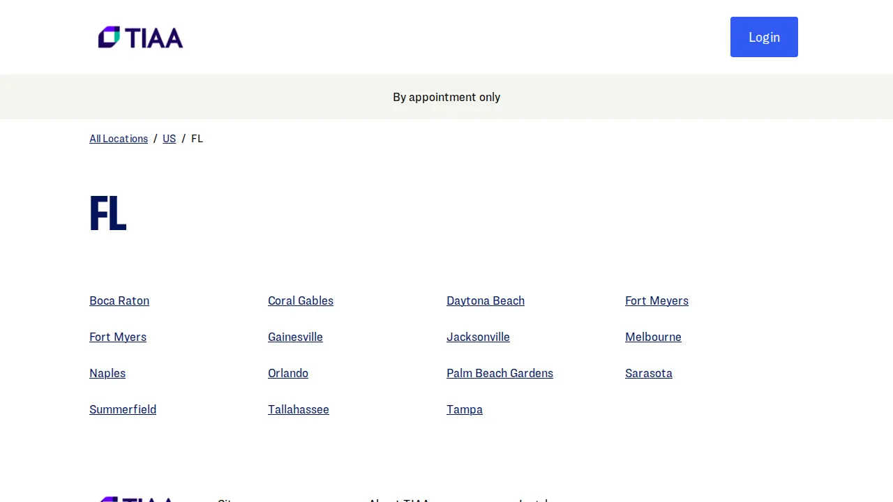 TIAA Financial Services page