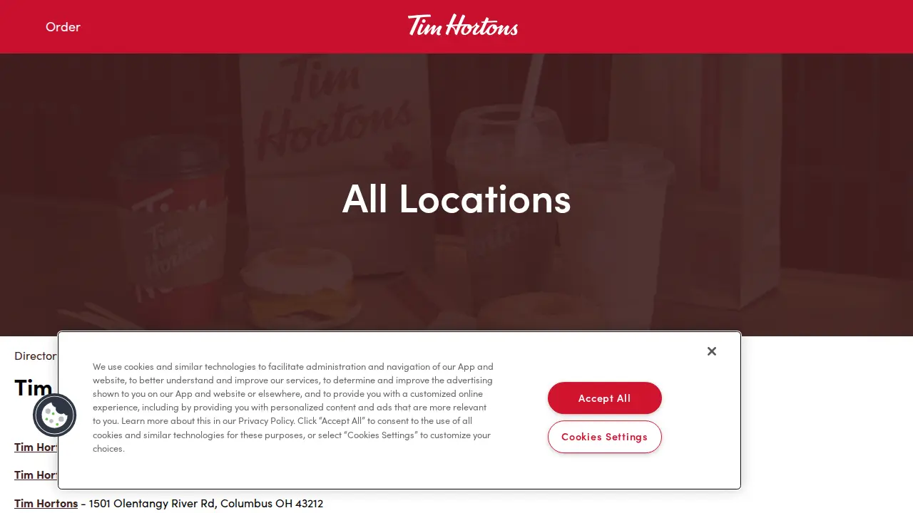 Tim Hortons page