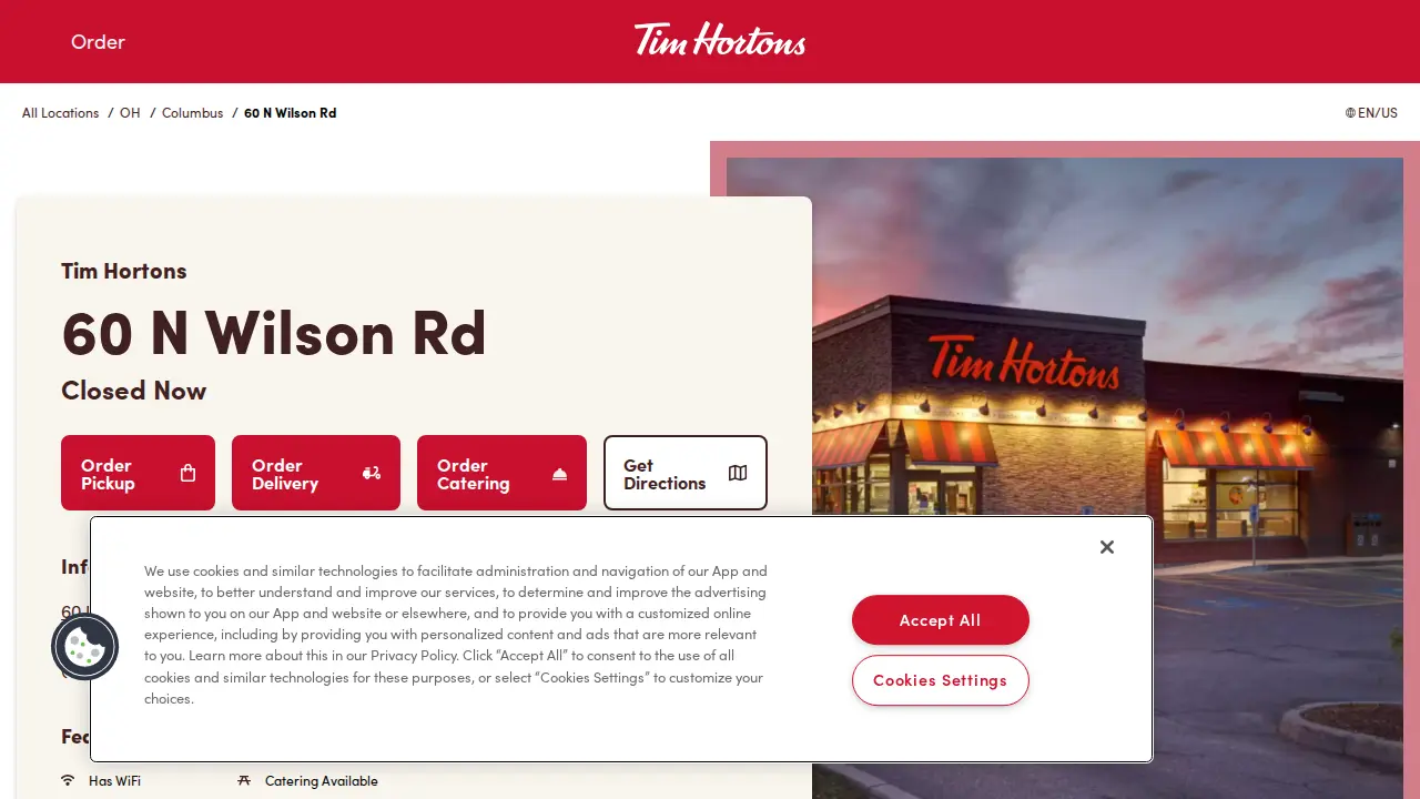 Tim Hortons page