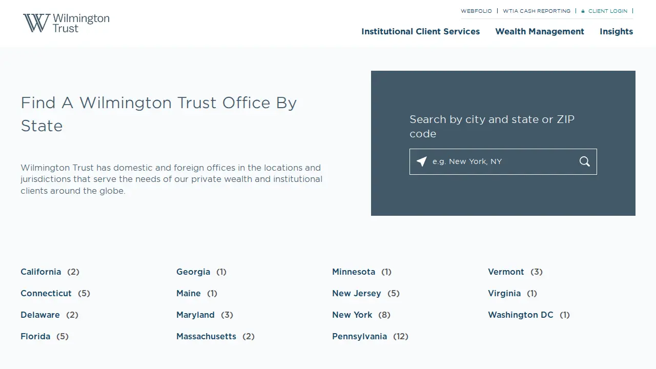 Wilmington Trust page