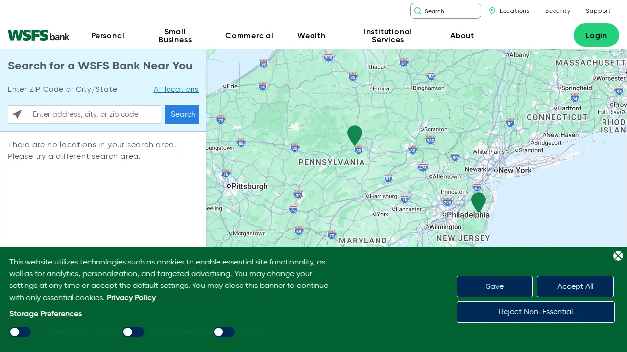WSFS Bank page