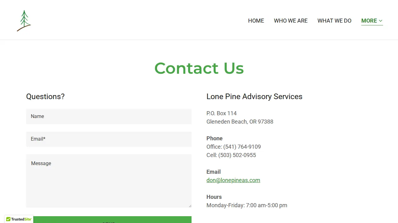 Lone Pine Advisory Services page