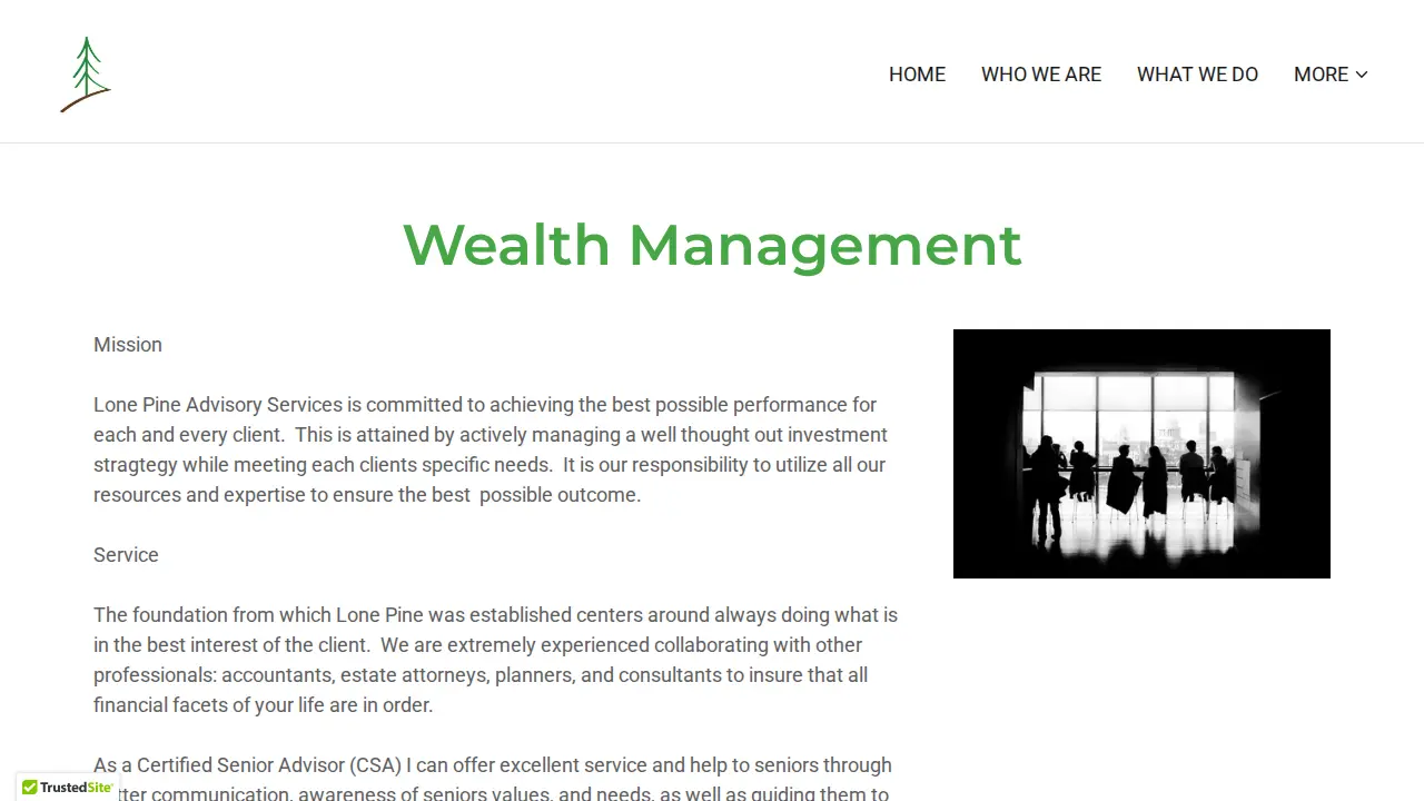 Lone Pine Advisory Services page