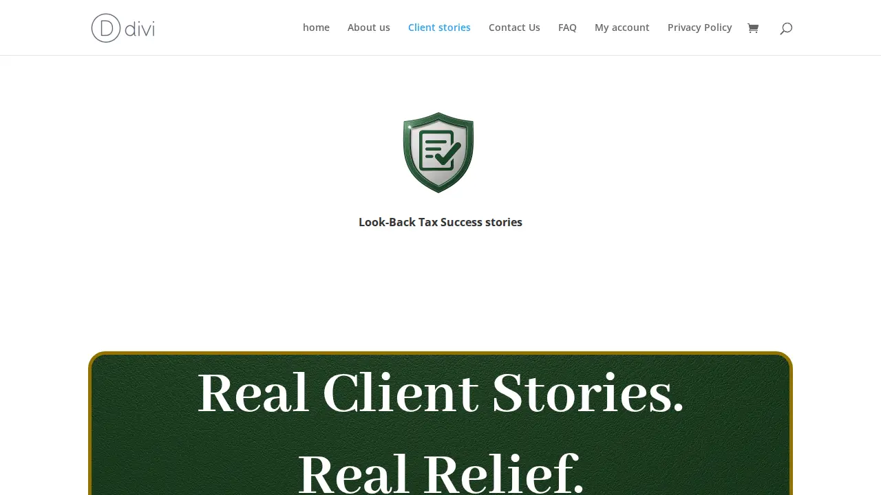 Look Back Tax page