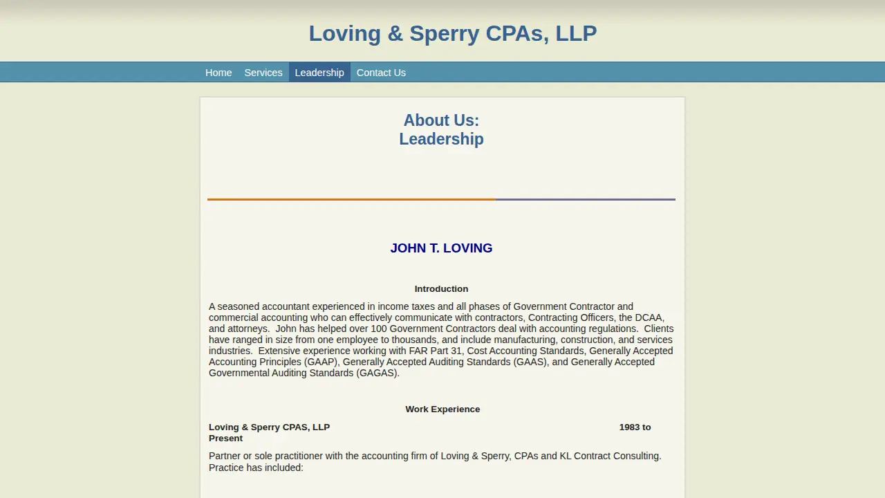 Loving & Sperry CPAs, LLP page