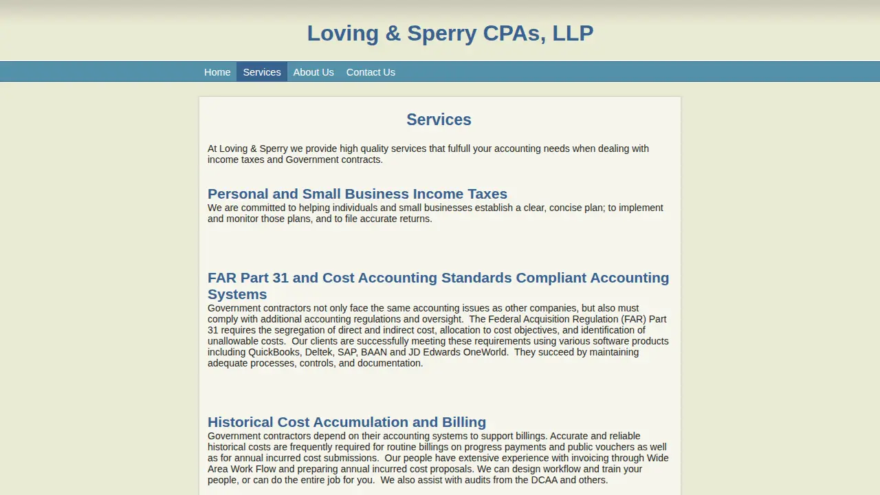 Loving & Sperry CPAs, LLP page