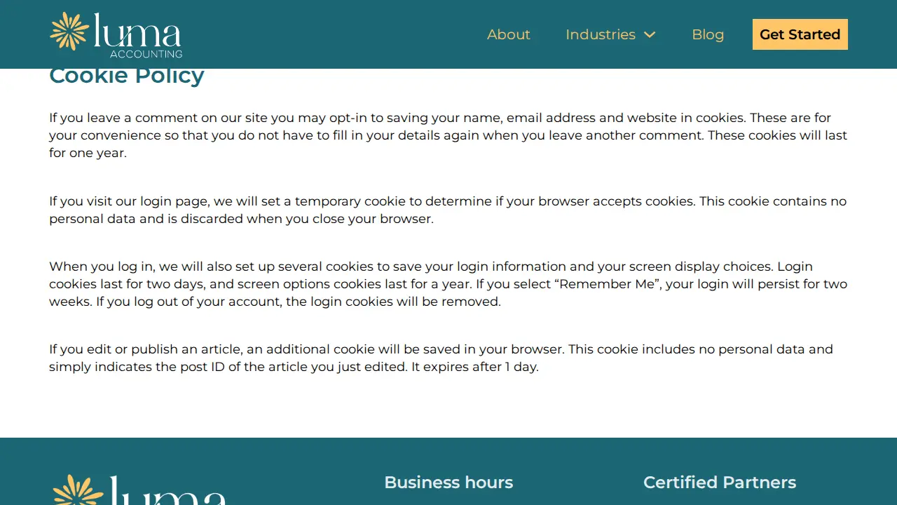 Luma Accounting LLC page