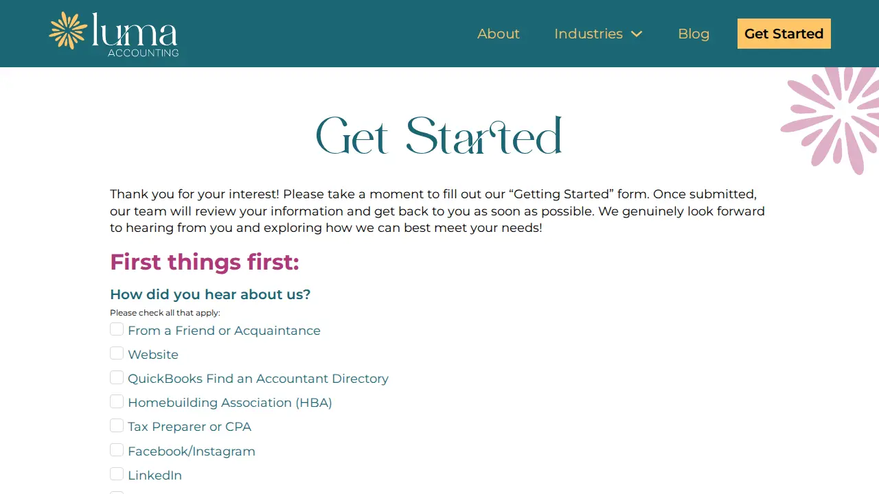 Luma Accounting LLC page