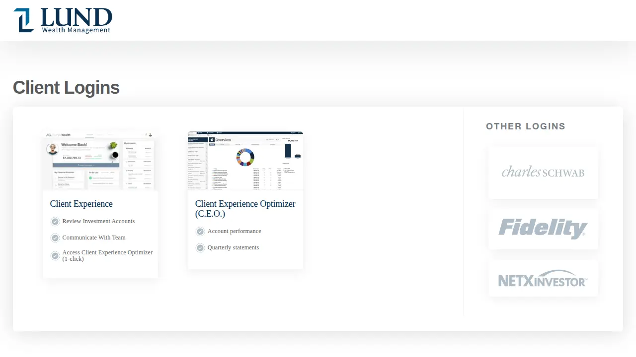 Lund Wealth Management page