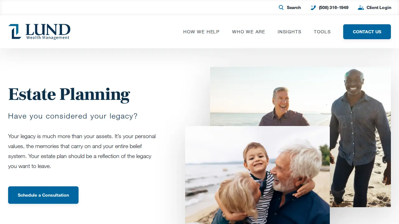 Lund Wealth Management page