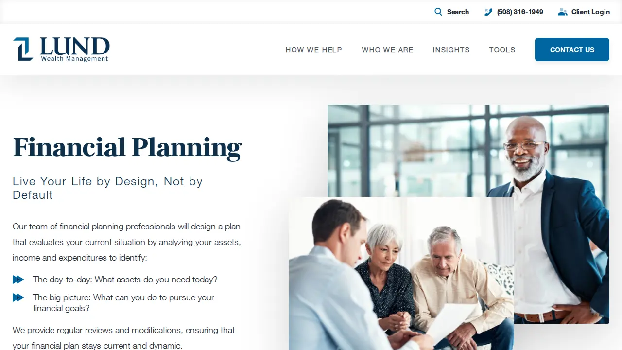 Lund Wealth Management page