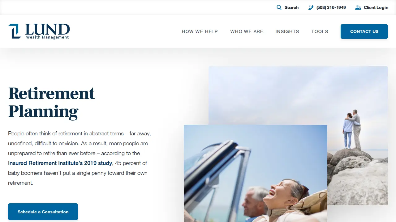 Lund Wealth Management page