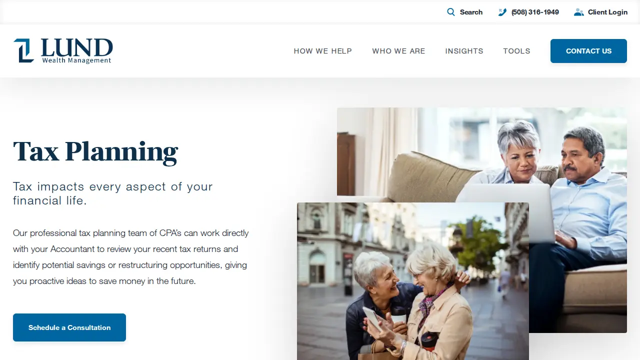 Lund Wealth Management page