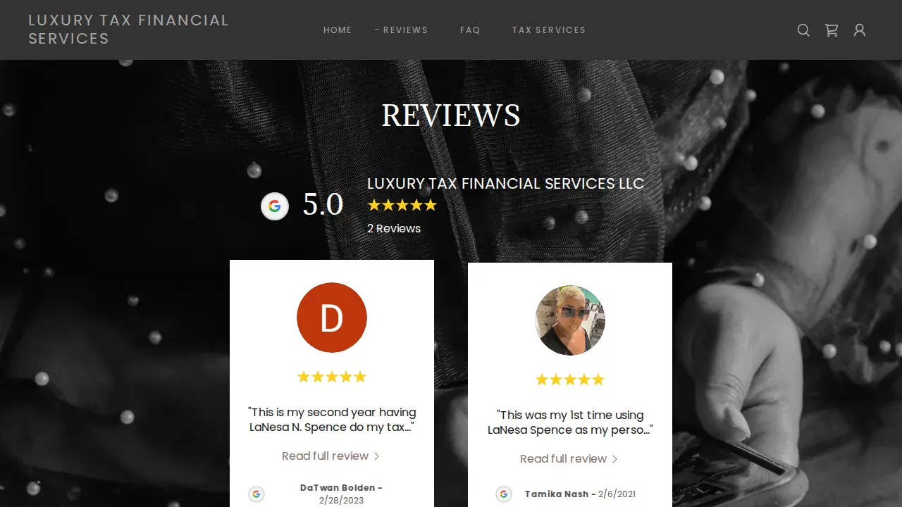 LUXURY TAX FINANCIAL SERVICES LLC page
