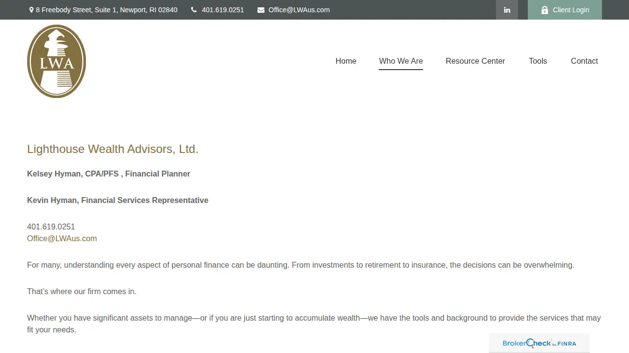 Lighthouse Wealth Advisors, Ltd. page