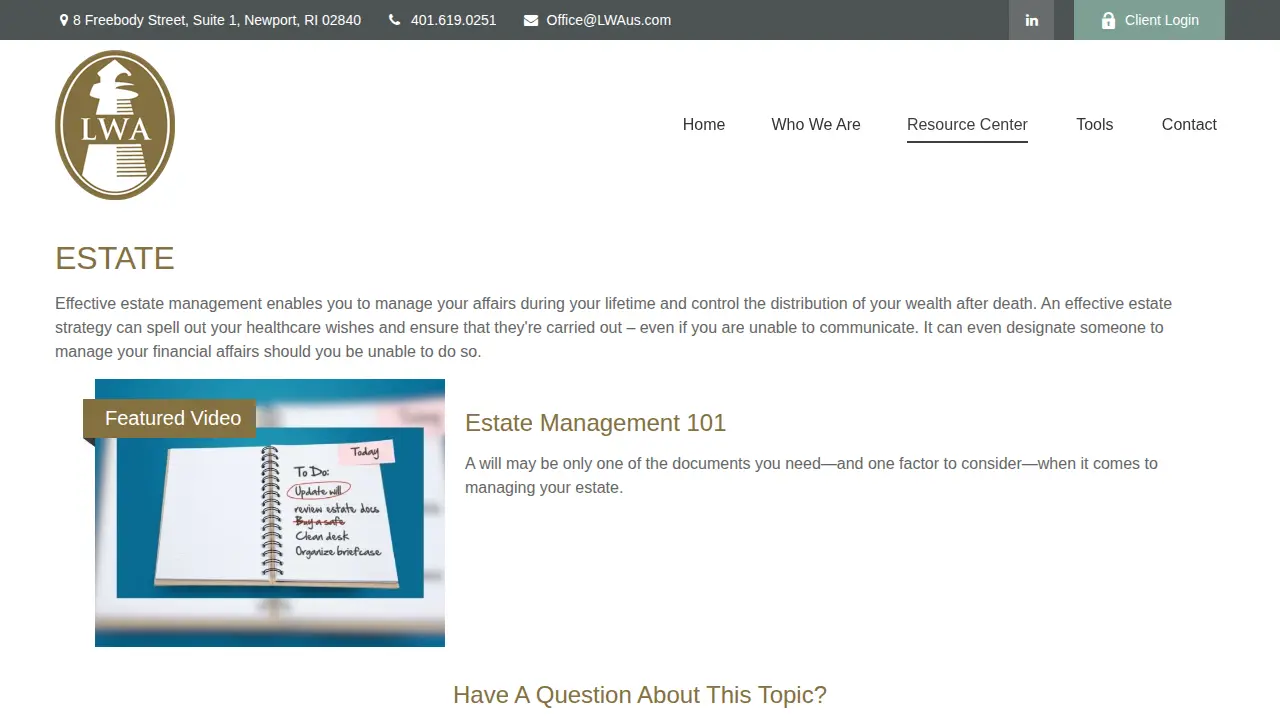 Lighthouse Wealth Advisors, Ltd. page