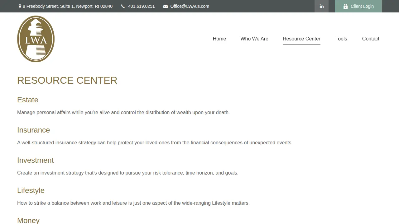 Lighthouse Wealth Advisors, Ltd. page