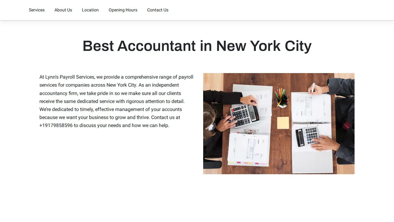 Lynn's Payroll Services page