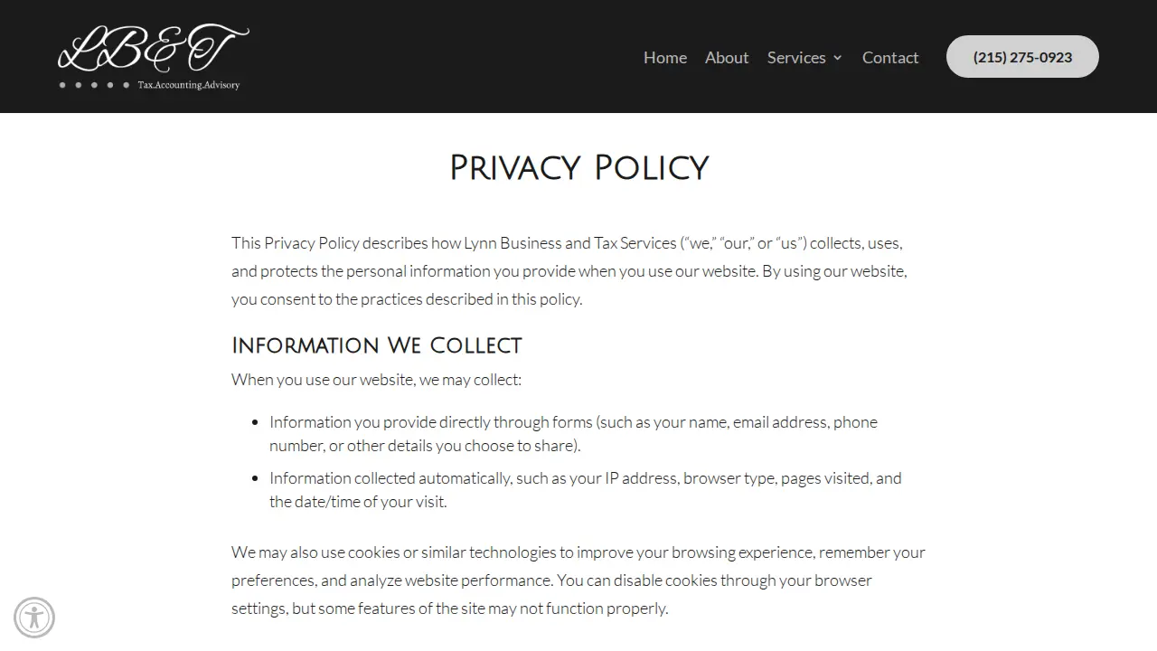 Lynn Business and Tax Services page