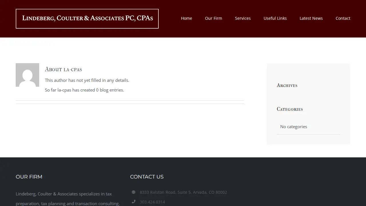 Lindeberg, Coulter & Associates PC, CPAs page