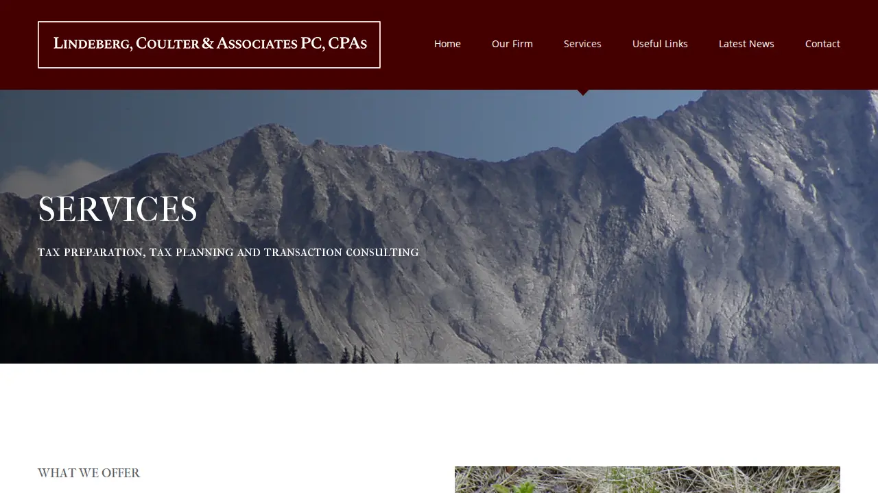 Lindeberg, Coulter & Associates PC, CPAs page