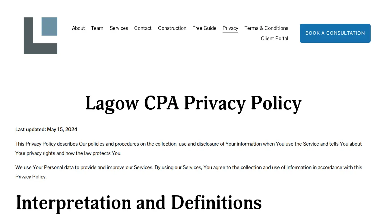 Lagow CPA, LLC page
