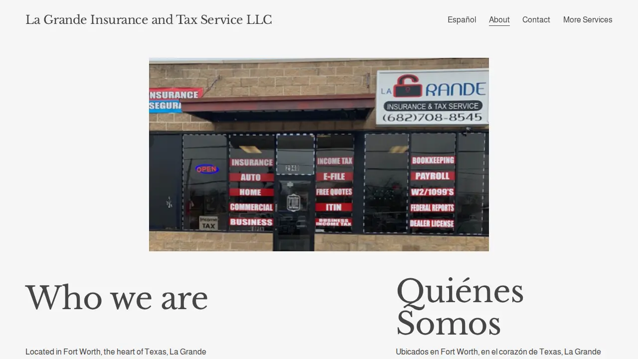 La Grande Insurance and Tax Service page