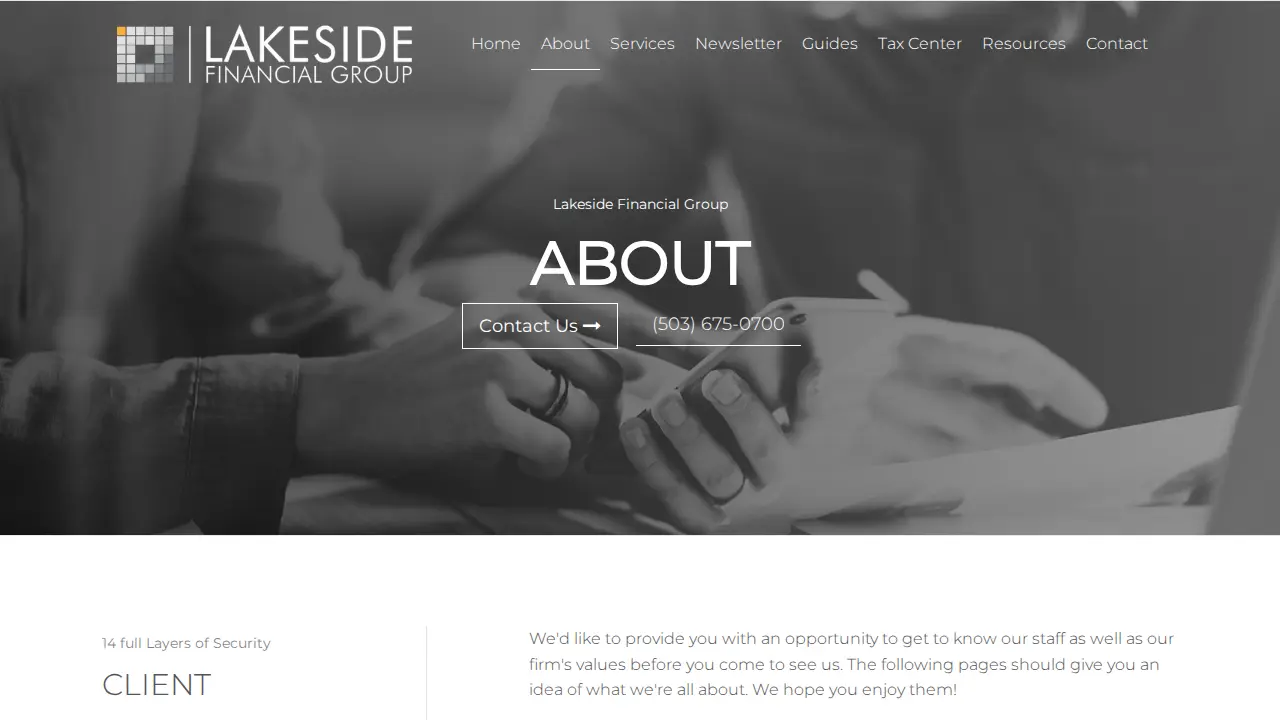 Lakeside Financial Group page