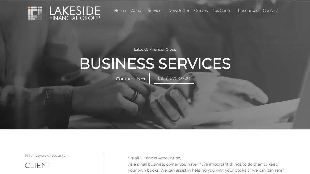 Lakeside Financial Group page