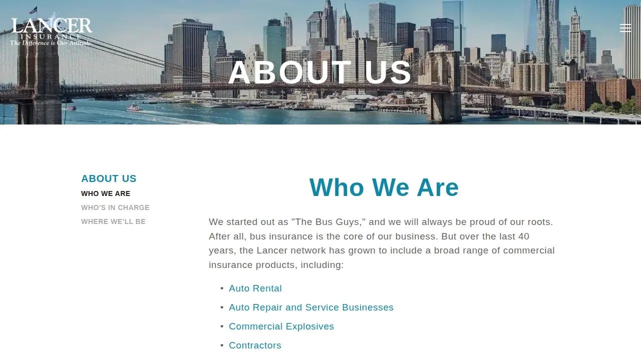 Lancer Insurance Company page