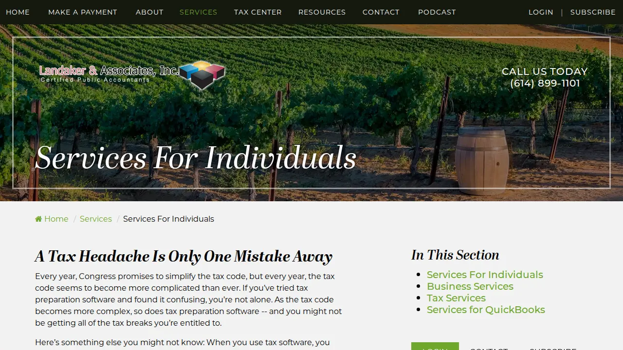 Landaker & Associates page