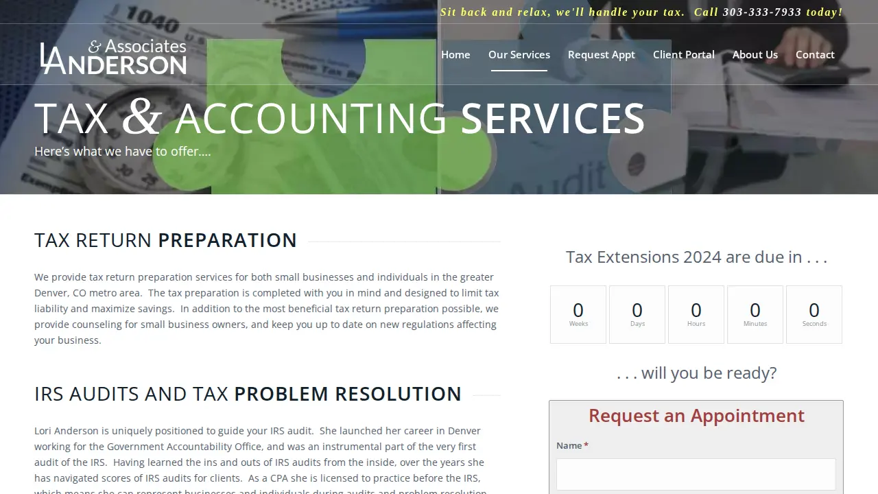 L Anderson & Associates CPA page