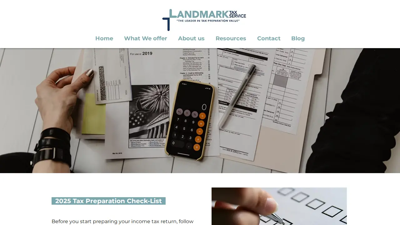 Landmark Tax Service page