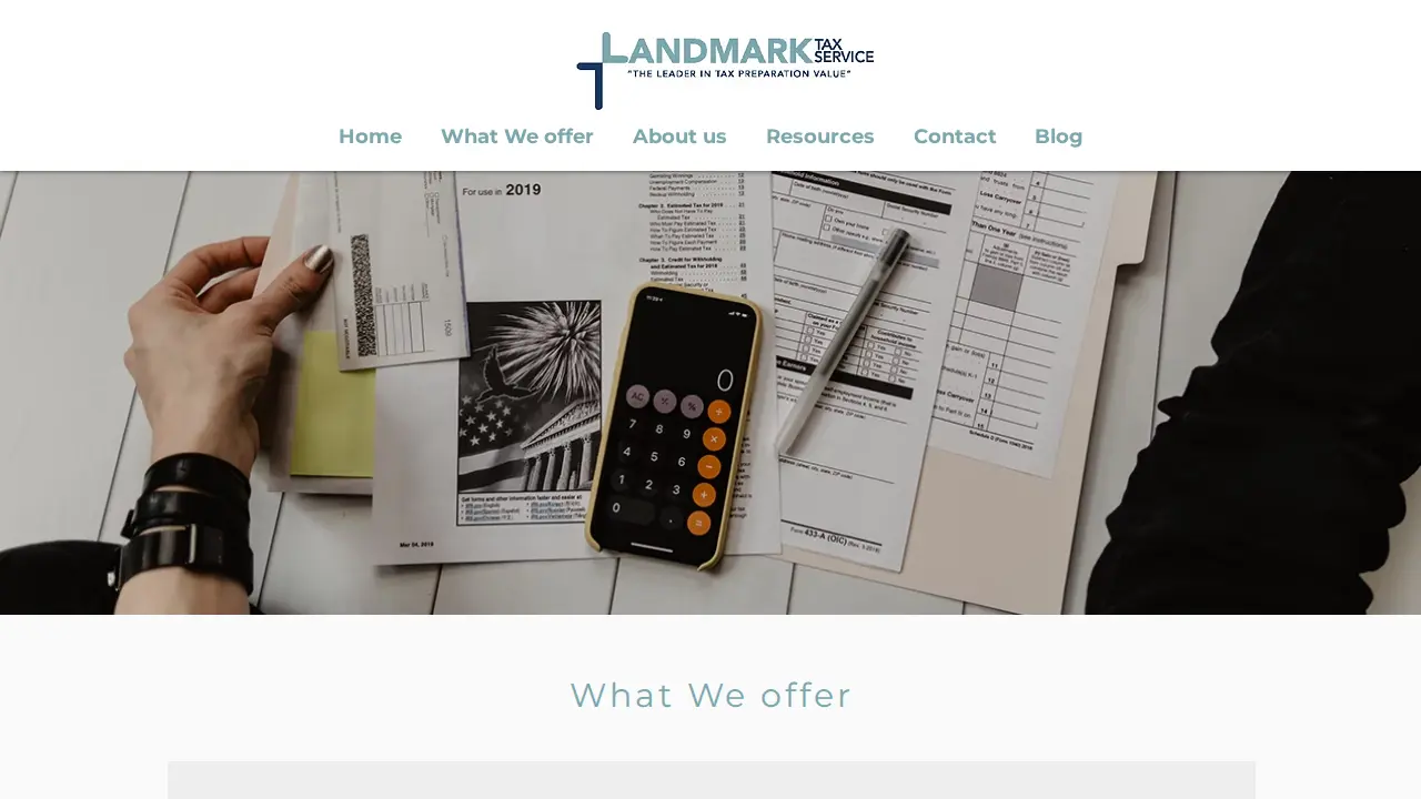 Landmark Tax Service page