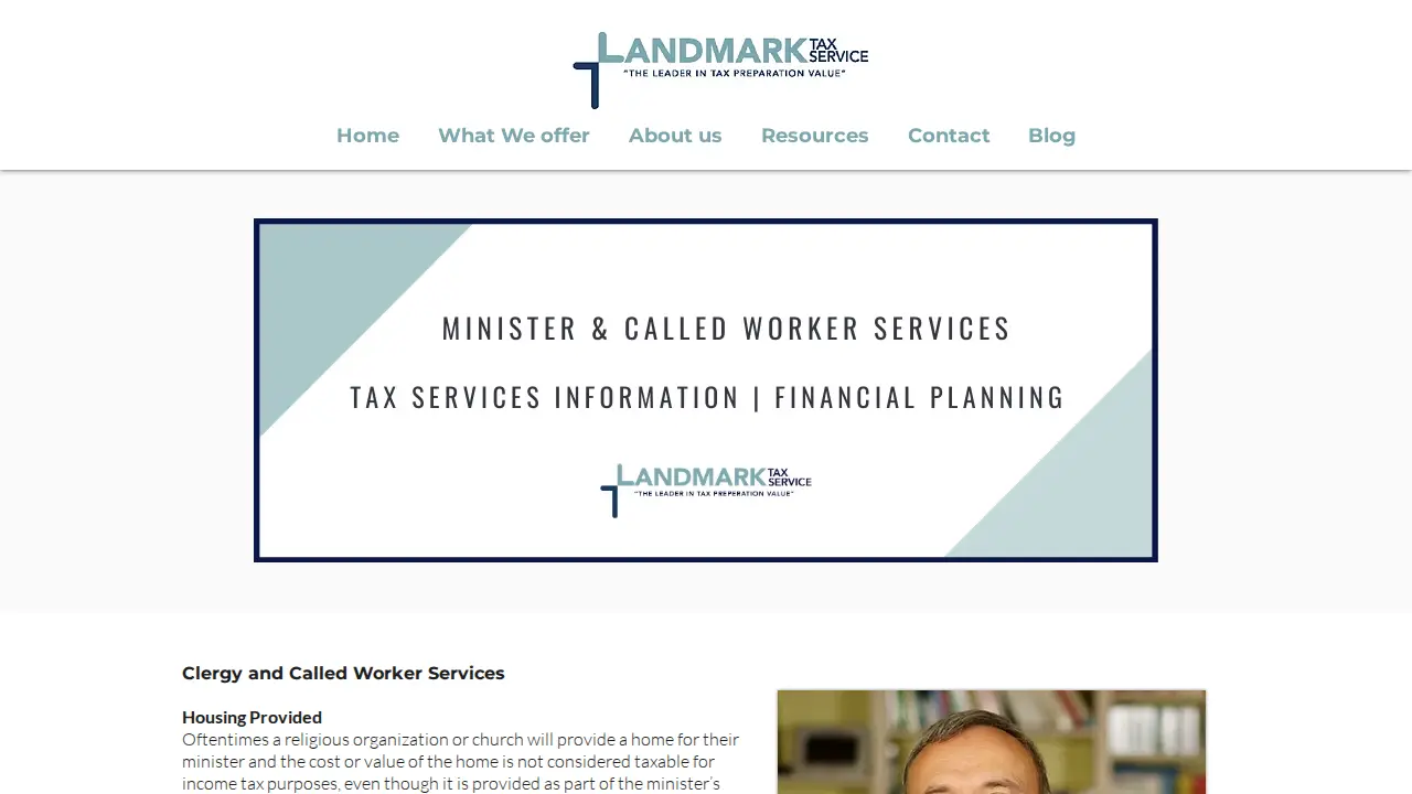Landmark Tax Service page