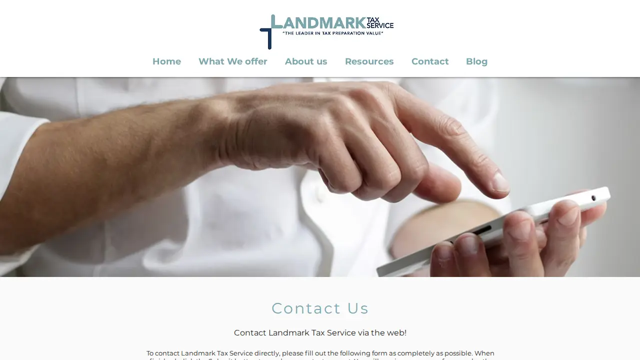 Landmark Tax Service page