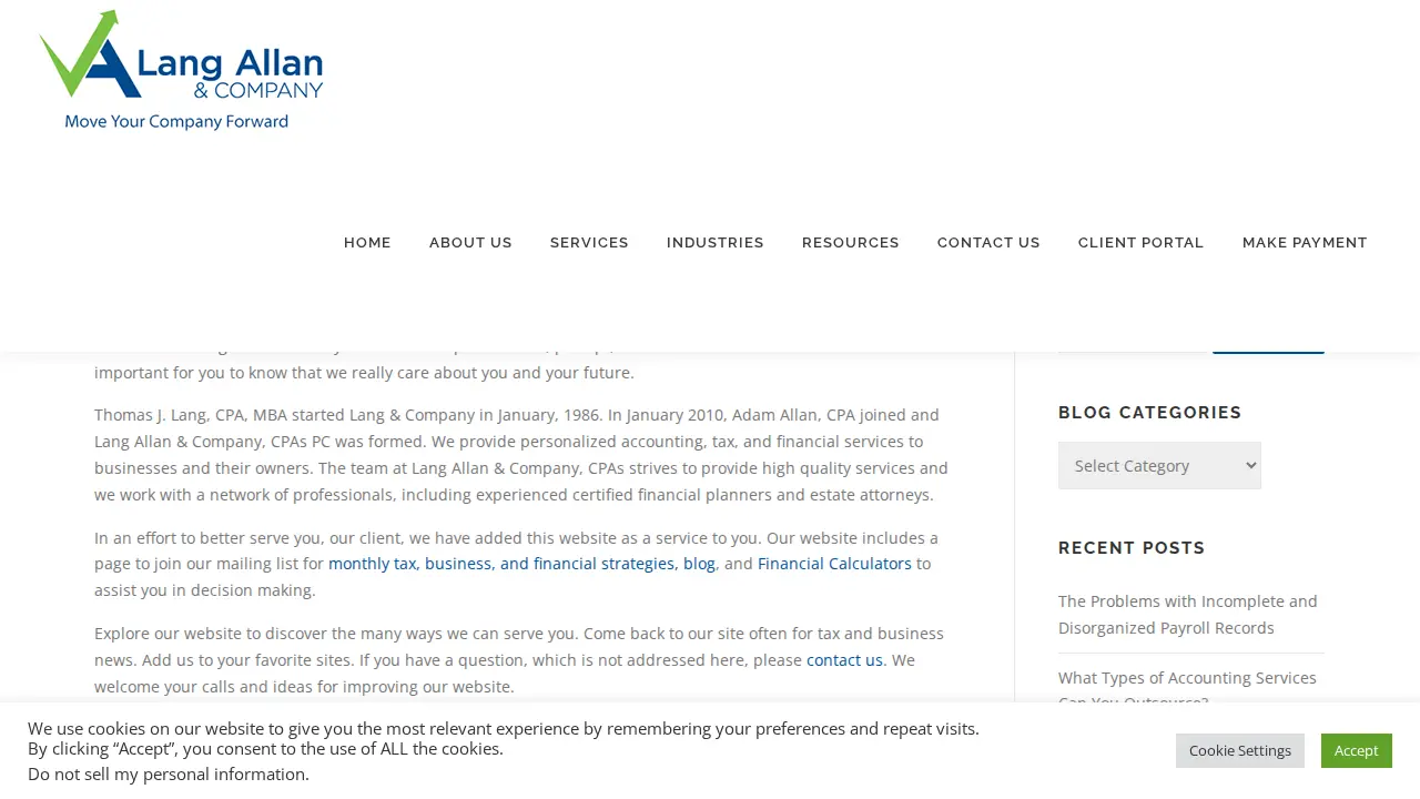 Lang Allan & Company, CPAs PC page