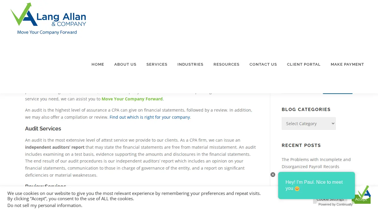 Lang Allan & Company, CPAs PC page