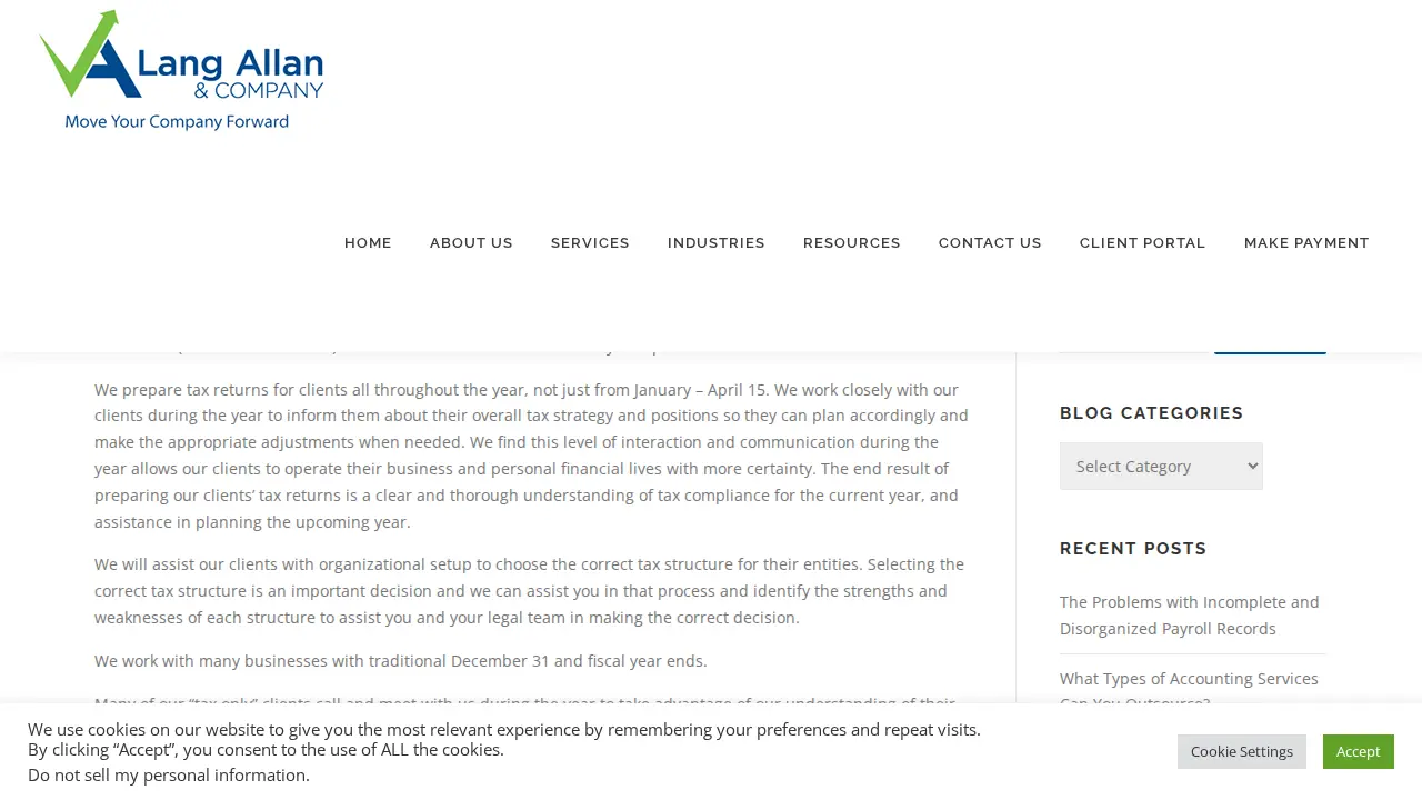 Lang Allan & Company, CPAs PC page