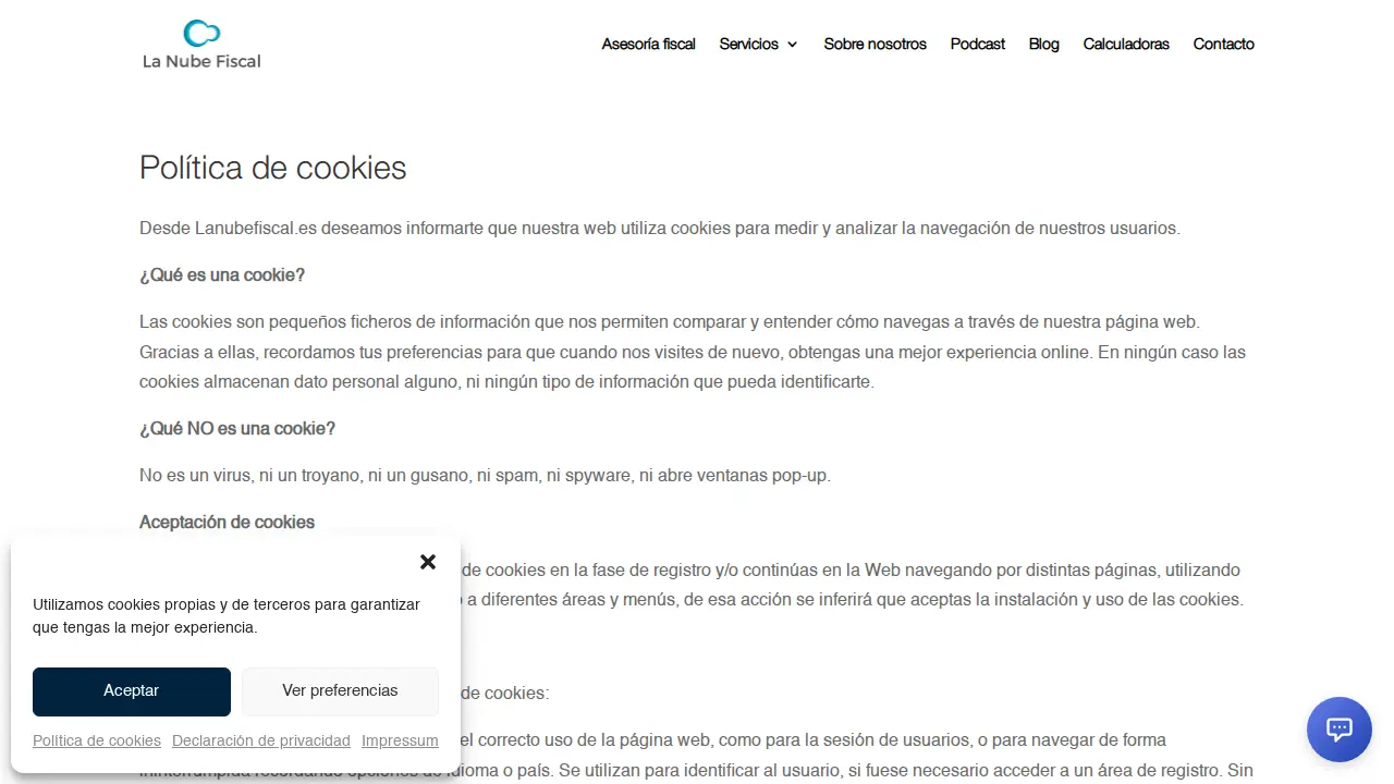 Asesoría La Nube Fiscal page
