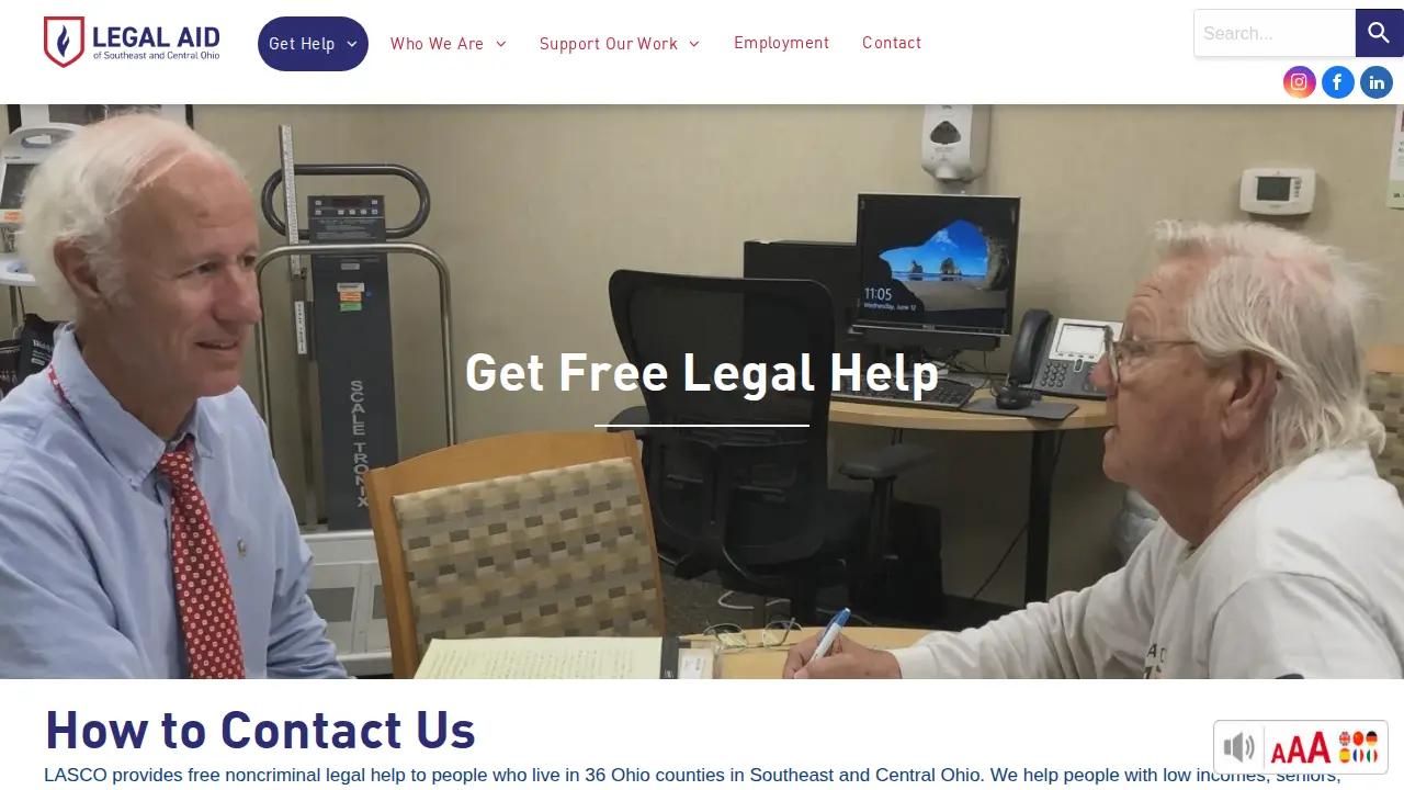 Legal Aid of Southeast and Central Ohio page