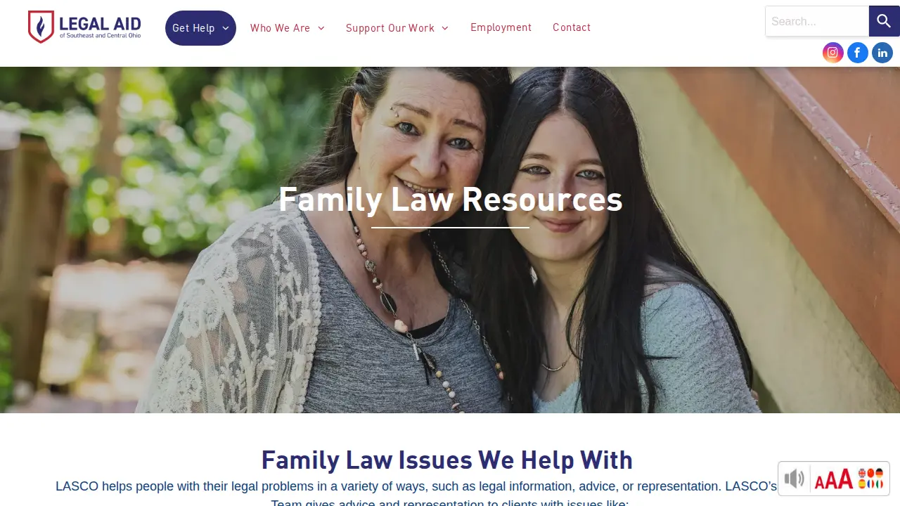 Legal Aid of Southeast and Central Ohio page