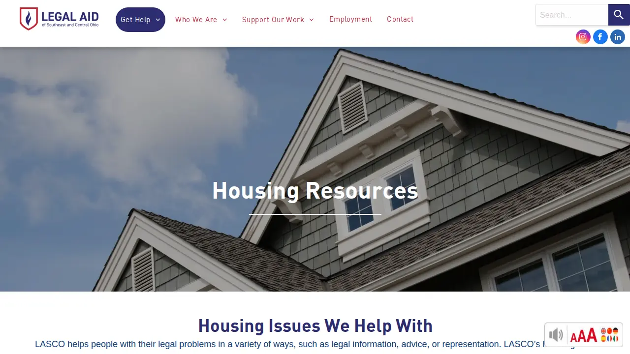 Legal Aid of Southeast and Central Ohio page