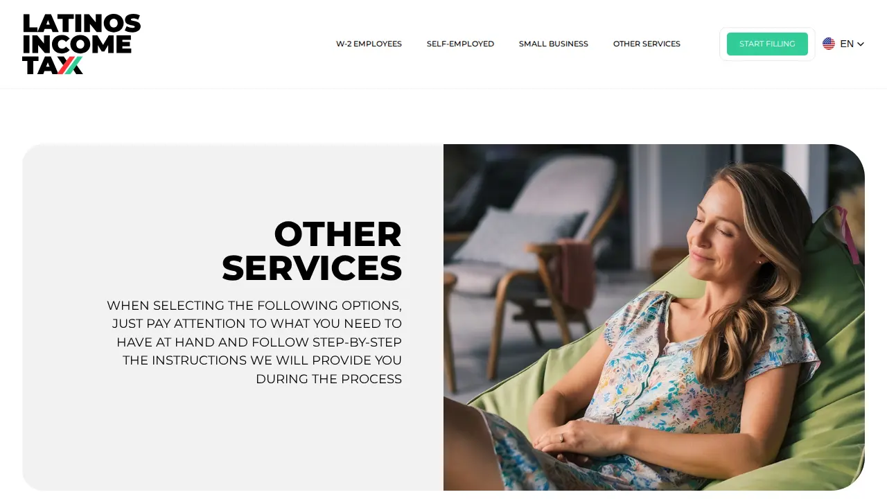 Latinos Income Tax page