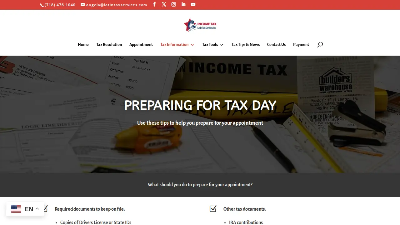 Latin Tax Services page