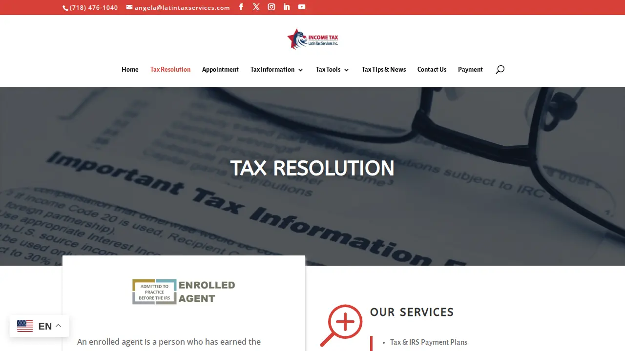 Latin Tax Services page
