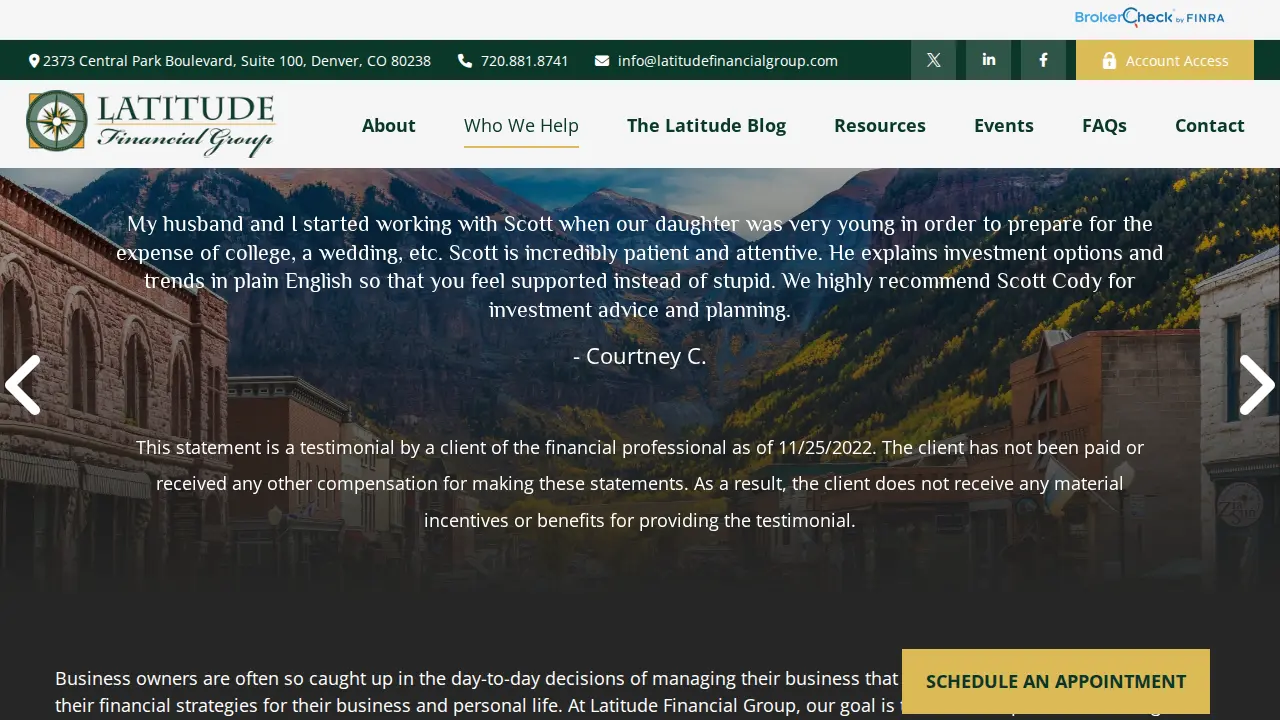 Latitude Financial Group page