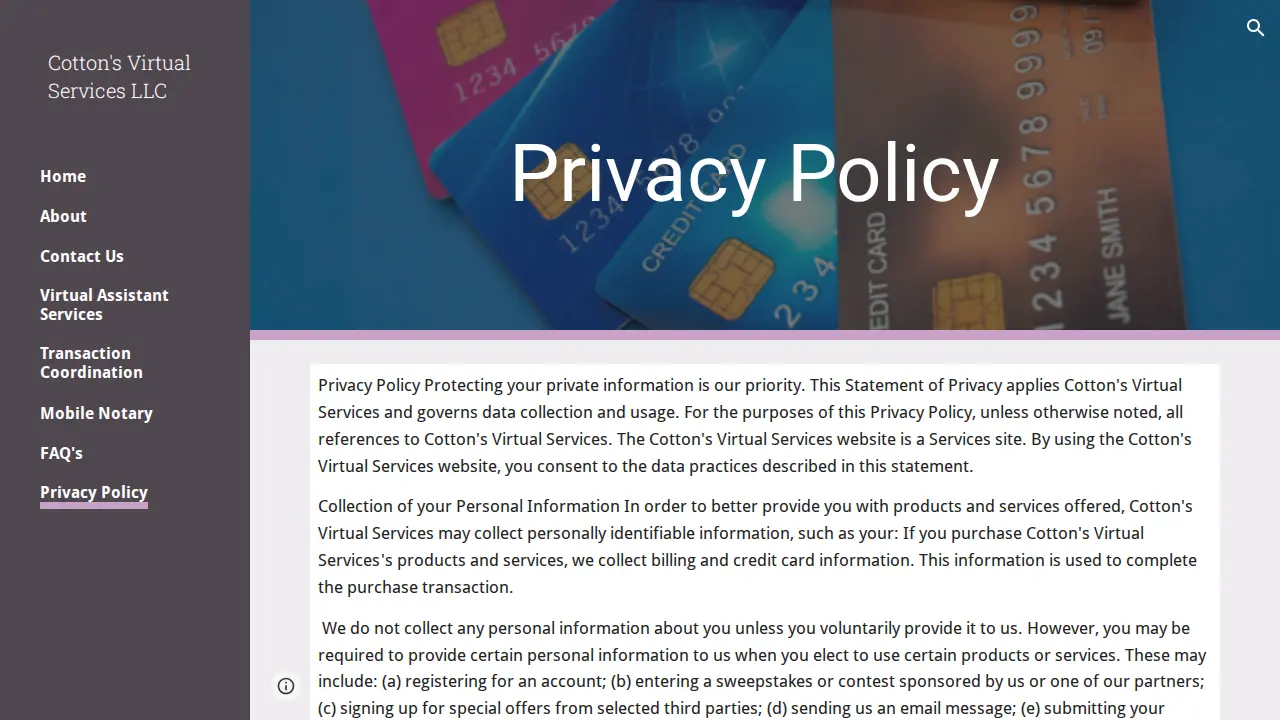 Cotton's Virtual Services LLC page
