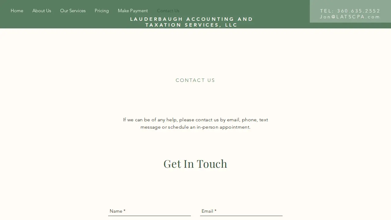 Lauderbaugh Tax CPA page