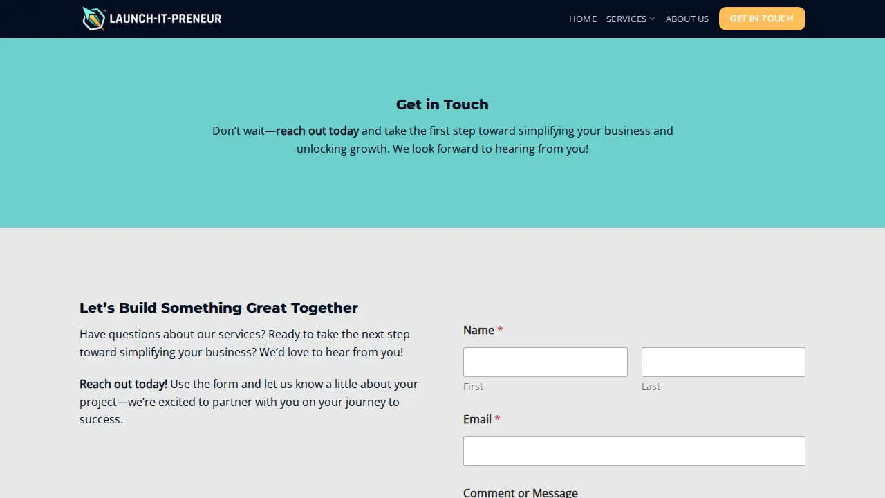 Launch-It-Preneur page